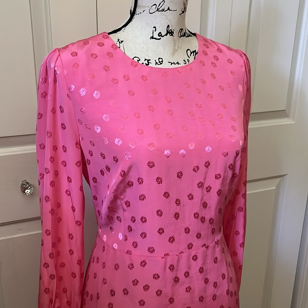 NWT J. Crew Pink Shift Dress Jacquard Floral in Size 10 - Picture 9 of 13